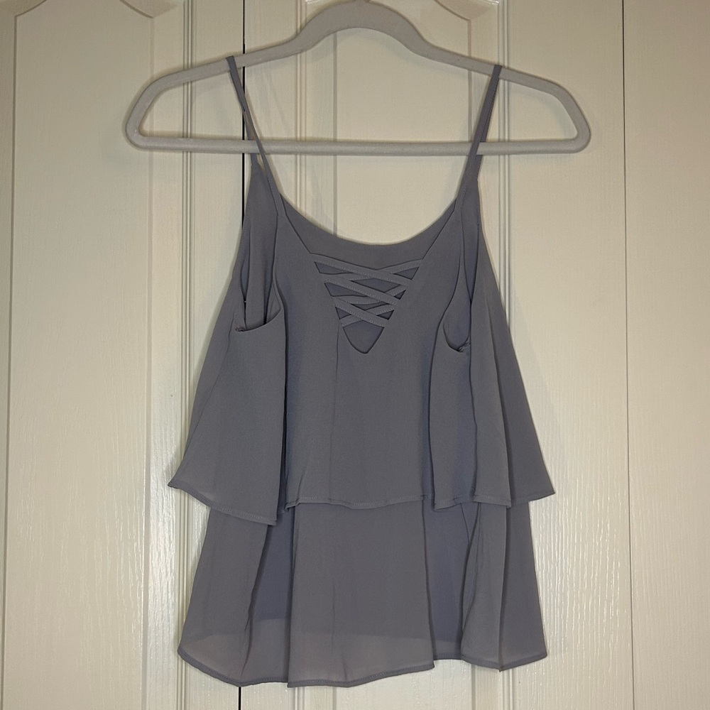 Women’s Two-Layer Ruffle Tank Top | Size M - Picture 2 of 3